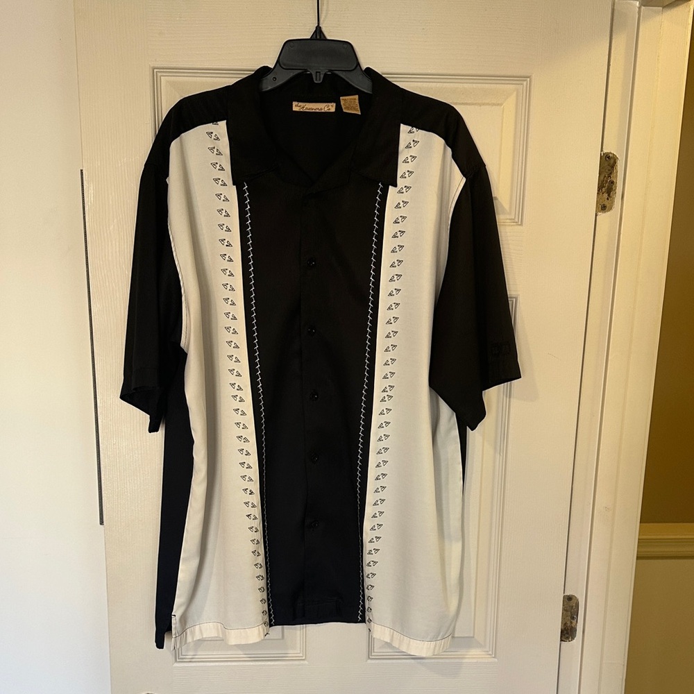Classic Black and Cream Men's Button Down Shirt